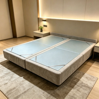 Base de lit moderne pour hôtel, taille King Queen, cadre solide et ferme, revêtement en velours, panneau en pin, pour la maison, vente en gros