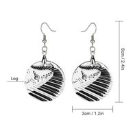 Boucles d'oreilles pendantes en bois avec notes de piano, bijoux fantaisie OEM ODM, cadeau pour femme