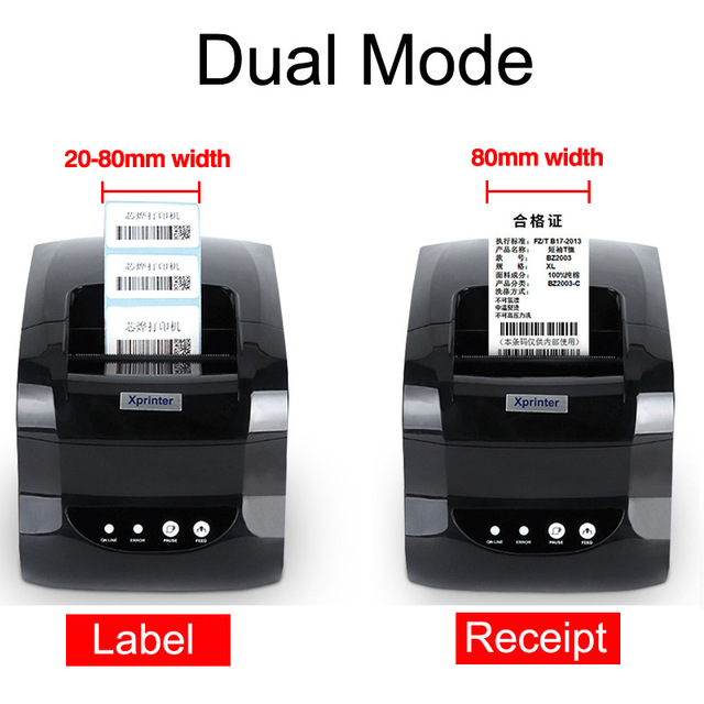 Classic Xprinter XP-365B Thermal Receipt Printer 80mm 3inch 8dots/203dpi 127mm/s for SDK IOS Supermarket Clothing Tag Dry Glue