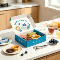 Boîtes à biscuits en papier recyclables de qualité alimentaire avec motif personnalisé, emballage cadeau pour macarons et desserts de boulangerie, boîte cadeau pour envoi postal