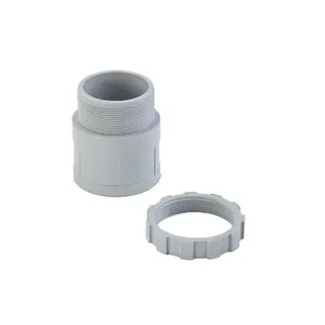 Fabrieksvervaardiging Pvc 20Mm Elektrische Waterdichte Flexibele Grey Geschroefd Adapter Leiding Fittings