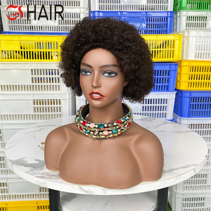 Perruque crépus au carré pour femmes noires, postiche de cheveux humains bouclés, coupe Pixie, <span class=keywords><strong>Afro</strong></span>, raie naturelle - Product Image 3