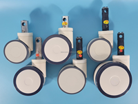 Qualité fiable 5 pouces 125mm Pu roue hôpital meubles lit roues serrure centrale roulette médicale