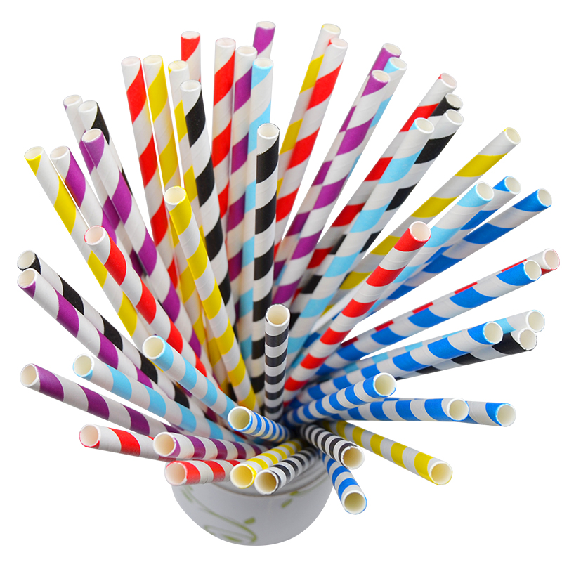Hot Sale Bulk Set Custom Color Biodegradable Disposable Kraft Paper Straws for Drinking