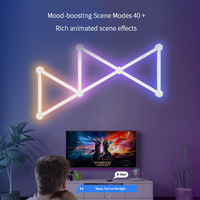 Lámpara de pared deslizante de 6 luces, barra de luz LED de sincronización de música, Control de aplicación Tuya, decoración del hogar, luces de pared inteligentes RGB para juegos