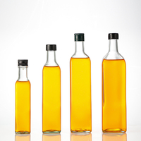 250ml 500ml 750ml rond carré vert foncé huile d'olive bouteille en verre cuisine verre cuisson bouteille d'huile d'olive