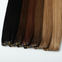 Extensions de cheveux naturels de qualité salon, cheveux vierges réels, cuticules alignées, double épaisseur, doux et super fins, Genius Weft, 100g