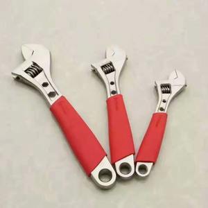 Juego de Llaves Inglesas Ajustables Profesionales de Acero al Carbono con Mordaza Dentada y Mango Rojo, Herramienta de Grado Industrial en Medidas Imperiales en Pulgadas - Product Image 1