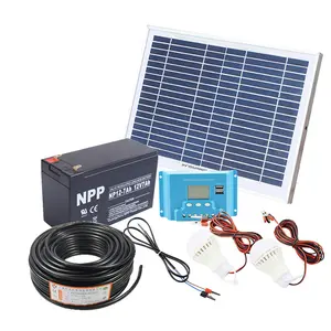 10 Watt Zonne-Energie Systeem 10 W Kit Met 12ah Batterij Panel Controller Kabels Gebruiken Voor Thuis Buiten Boerderijverlichting