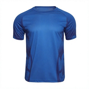 Blue Blank Sporty <b>Men</b> <b>Long</b> <b>T</b>-<b>Shirt</b> Short Sleeve O-Neck Digital Printing Jersey Loose Fit Cotton Bamboo Fiber Eco-Friendly Tee - Product Image 3