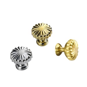 JAYHOO Cabinet Knobs Brass Round Minimalist Gold Silver Modern Drawer Wardrobe <b>Handle</b> 8855 - Product Image 4