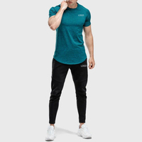 Nouveau style Ensemble de jogging 2 pièces à manches courtes, séchage rapide, personnalisé, ensemble de t-shirts imprimés pour homme, ensemble de survêtements de gym et de fitness grande taille pour homme