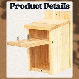 Handmade Wooden Bluebird House Birdhouse with Animal Cage and Parrot Cage 7.4x8.9x6.4in Garden Decorative Birdhouse - Product Image 4