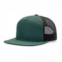 Casquettes Trucker Snapback 7 Panneaux Camouflage Noir Personnalisées avec Logo en Maille – Vente en Gros