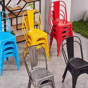 <span class=keywords><strong>Silla</strong></span> de Comedor Metálica Apilable de Hierro Estilo <span class=keywords><strong>Tolix</strong></span> Antiguo, Fácil de Montar - Product Image 1