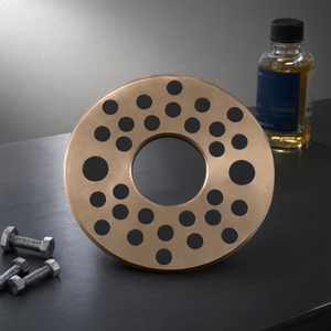 Rondelle de butée autolubrifiante JTW en bronze-graphite, lubrifiant solide pour charge axiale et glissement - Product Image 3