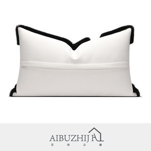 AIBUZHIJIA Classic Black and White <strong>Rectangular</strong> <strong>Cushion</strong> <strong>Cover</strong> Luxury High End Decorative Throw Pillow <strong>Covers</strong> for Couch - Product Image 3