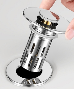 Press Type Washbasin Leak <strong>Plug</strong> Filter Screen Bounce Core <strong>Sink</strong> Anti Hair Clogging Odor Vent Floor Drain Bathroom Accessory - Product Image 2