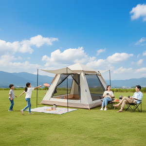 Tenda da Campeggio Familiare a Doppio Strato, Impermeabile, Facile da Montare, Ideale per Escursioni e Picnic - Product Image 5