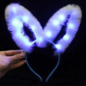 15cm lapin de pâques lumière <span class=keywords><strong>LED</strong></span> clignotant en peluche nouveau <span class=keywords><strong>bandeau</strong></span> chinois décorations de fête d'enfants pour l'obtention du diplôme de noël alimenté par batterie - Product Image 6