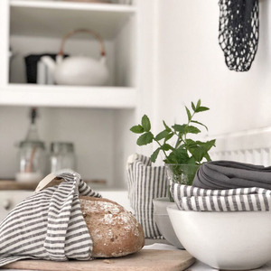 Grosir tas tali serut Linen pribadi <span class=keywords><strong>Muslin</strong></span> Linen pola huruf bordir berbeda bergaris-garis dapat digunakan kembali - Product Image 2