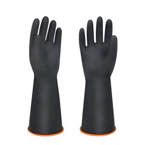 Gants de travail thermiques robustes en latex résistant aux produits chimiques avec revêtement Taille XL Couleur noire Protection des travailleurs par temps froid - Product Image 1