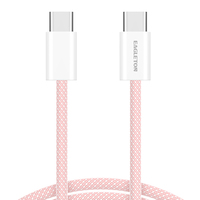 Câble de charge Type-C 60W Super Rapide 3A 1M en nylon tressé, synchronisation de données haute vitesse, prix d'usine en gros
