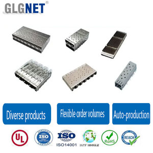 GLGNET ODM SFP+ Cage 1x2 1x1 1x3 1x4 1x6 Compatible con Pulse SFP28 Integrado / Conector RoHS Equipo <span class=keywords><strong>de</strong></span> Fibra Óptica Plateado - Product Image 2