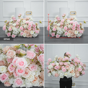 New Design High Quality Durable Event Floral Decoration <b>Artificial</b> Silk Pink aisle <b>Flower</b> Floor for Ceremony decor - Product Image 2