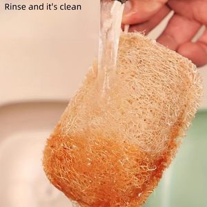 Éponge à vaisselle 100% naturelle, brosse de nettoyage en loofah, éponge en loofah biologique, loofah en forme carrée pour le corps - Product Image 2