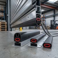 Profil de sécurité pour plafond et mur, pare-chocs en caoutchouc en forme de dôme avec rail en aluminium plat pour la sécurité des entrées de portails automatiques