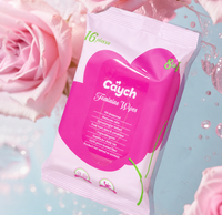 Lingettes intimes jetables format voyage, individuelles, pour l'hygiène féminine, équilibre du pH, contrôle des odeurs pour femmes