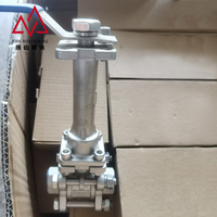 Vanne à boisseau sphérique cryogénique forgée en trois parties avec extrémités à collier à visser étendues, conformes aux normes ASME BPE ISO 5211 BS 6364