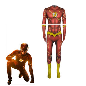 The Flash Cosplay Costume Full Body Suit With Mask For Men Adults Halloween Party Role Play Spandex Bodysuit - Product Image 1