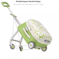 Valise à roulettes en aluminium pour enfants avec poignée télescopique pour garçons et filles, pliable, portable, verte, modèle FC50-CD, fabriquée en Chine