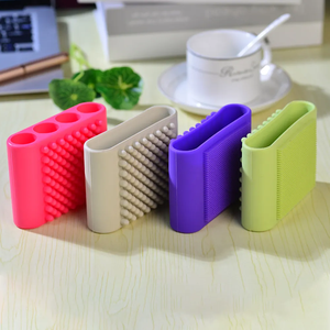 Double Sides Silicone Washing Brush Pot Pan Sponge Scrubber, Bathroom Wash Cleaning Houseware - Product Image 3