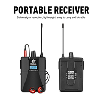 Système de sonorisation portable sans fil à 2 canaux pour chant professionnel, microphone, casque de monitoring intra-auriculaire avec microphone à condensateur 120 dB