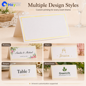 Segnaposto per Matrimonio Personalizzabili con Bordo Dorato, Eleganti Carte da Scrivere per Nomi Ospiti e Tavoli, Decorazione per Banchetti - Product Image 3