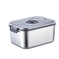 Boîte de conservation alimentaire sous vide en acier inoxydable 304 multi-tailles avec couvercle en plastique, empilable, design moderne, multifonctionnelle pour réfrigérateur, garde-manger et cuisine