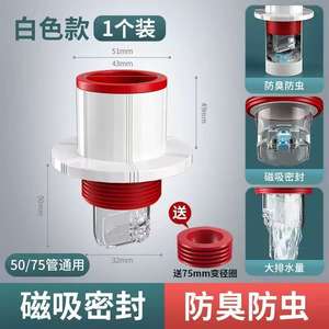 Desodorizante de Drenajes, Plástico Rojo, Apertura de 90 Grados, para Desagües de Lavadora y Piso - Product Image 5