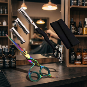 Ciseaux de coiffure professionnels pivotants à poignée longue en acier inoxydable pour droitiers de la marque ASAP pour salon de coiffure - Product Image 6
