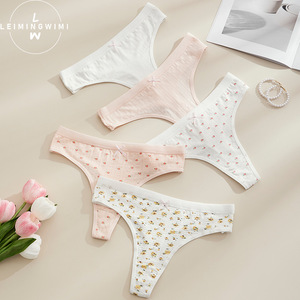 <span class=keywords><strong>Perizoma</strong></span> da donna sexy jacquard sottile, intimo femminile in cotone a vita bassa con fiocco, traspirante, taglie forti, stile seducente - Product Image 1