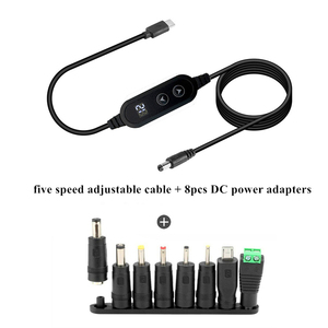 Câble de déclenchement <span class=keywords><strong>USB</strong></span>-C PD 5-20V à tension réglable avec 8 embouts adaptateurs DC, câble de simulation PD 5 vitesses avec affichage numérique réglable - Product Image 3