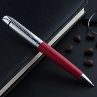 Stylo en cuir PU de luxe avec métal pour hommes d'affaires, design personnalisé, stylo à bille/rouleau