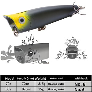 7cm/11G 8cm/16,5g Topwater Popper señuelo de <span class=keywords><strong>Pesca</strong></span> cebos duros superficie <span class=keywords><strong>pesca</strong></span> Iscas De <span class=keywords><strong>Pesca</strong></span> Do Robalo Leurre De Peche - Product Image 3