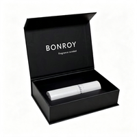 Boîte cadeau en carton noir mat, personnalisée, imperméable, recyclable, pour cosmétiques et parfums, avec insert en mousse et fermeture magnétique
