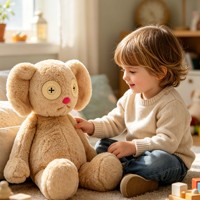 Fabricant de peluches personnalisées ODM/OEM : Ours en peluche avec boutons pour les yeux, pour enfants, peluches de collection sûres