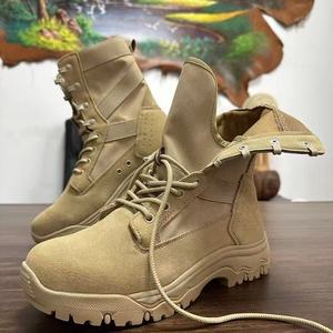 รองเท้าเดินป่าผู้ชาย สีกากีเข้ม หุ้มข้อสูง ระบายอากาศได้ดี กันลื่น น้ำหนักเบา เหมาะสำหรับเดินป่า ฝึกซ้อมต่อสู้ พื้นรองเท้านุ่ม - Product Image 2