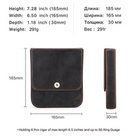 Boîte à cigares en cuir Crazy Horse marron, lot de 4, avec fermeture magnétique, humidificateur et accessoires, idéale pour mariage et anniversaire
