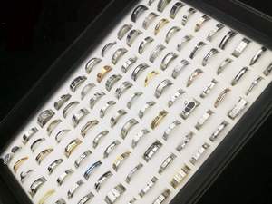 Fashion Hot Sale <b>Cheap</b> Price Wholesale 100 Mix-and-Match <b>Ring</b> Jewelry for Women and Men Stainless Steel <b>Rings</b> - Product Image 2